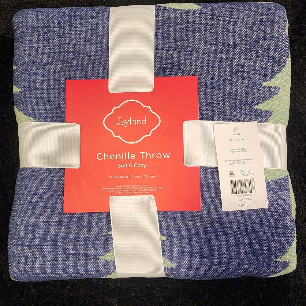 Joyland Blue and Green Chenille Throw